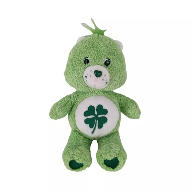 Care Bears Good Luck Bear Plush 9" Green Shamrock Stuffed Animal Toy 2004 TCFC