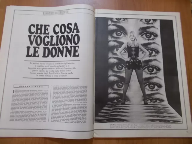 clipping / ritaglio 1971 ORIANA FALLACI / FEMMINISMO / KATE MILLET