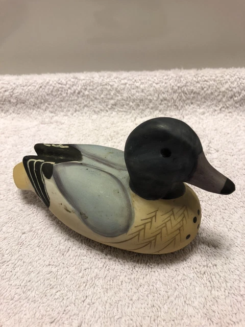 Vintage Mallard Duck, Porcelain, Hand Painted 5” Long home decor