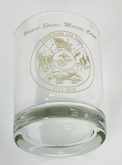 MARINE CORP United States VTG 244th ANNIVERSARY CELEBRATING 1775-2019 Glass 3