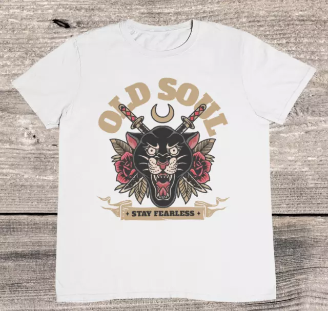 Old School Tiger Tattoo T shirt - %100 Premium Cotton