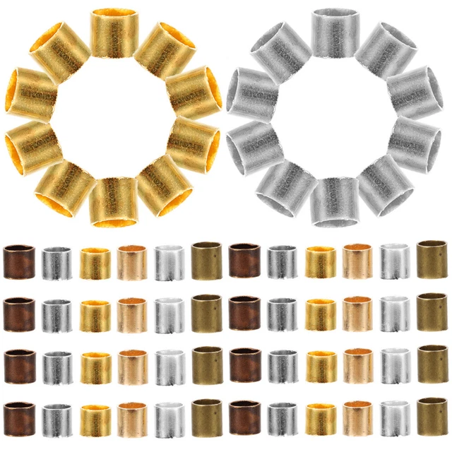 2500 Pcs Brass Crimp Beads Bracelet Ornament Crafts DIY Jewelry Loose Beads