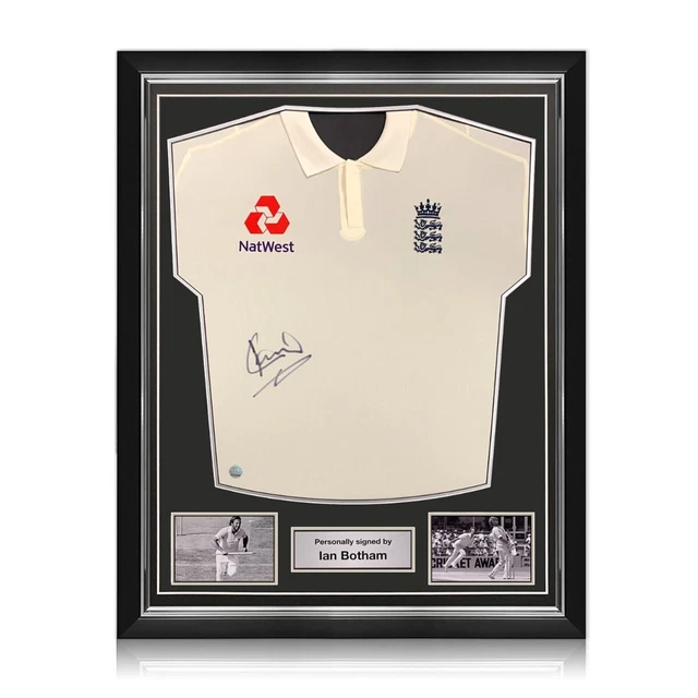 Lord Ian Botham Signed England Cricket Test Shirt. Superior Frame
