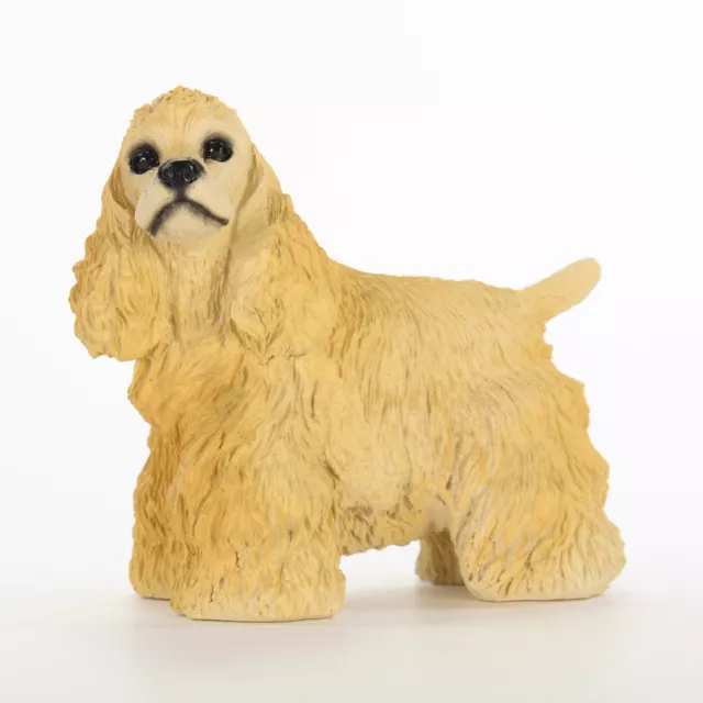 Cocker Spaniel Figurina Dipinto a Mano da Collezione Statua Biondo