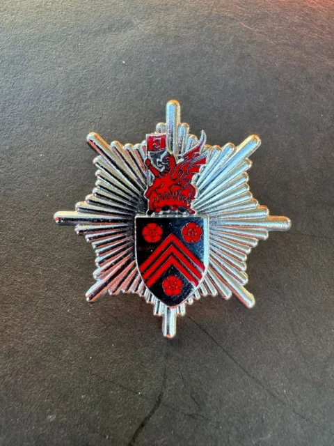 OBSOLETE Glamorgan Fire Service Brigade Wales Enamel Cap Hat Uniform Badge