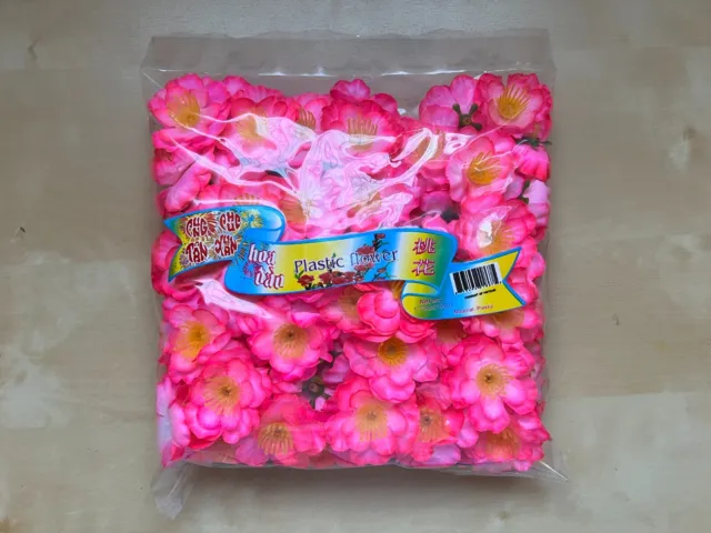 Tet & Lunar New Year HOA DAO TET Cherry Blossom Red/Pink Plastic Flowers Bag