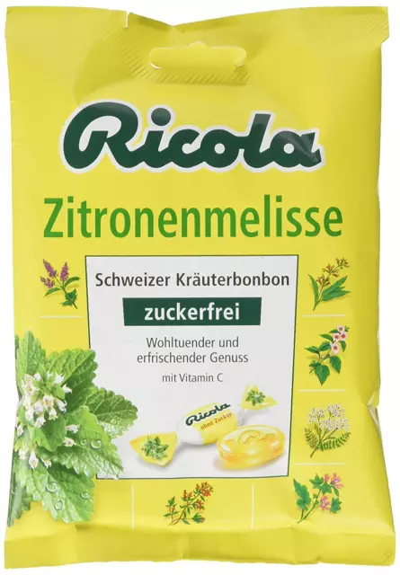 Ricola melissa caramelle alle erbe sacchetto senza zucchero 14x75g NUOVO MHD 5/25