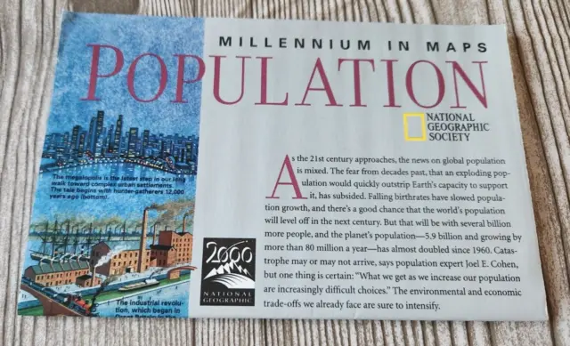 1998 National Geographic Millennium in Maps Population Cartograph