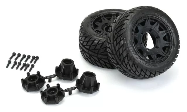 Pro-Line Street Fighter 2.8" Mounted Tires & Raid Black Wheels (2) 10161-10