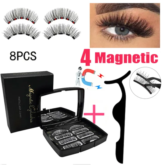 4 Magnetische Wimpern Magnetic Eyeliner Mink Lashes Fake False Faux Eyelashes