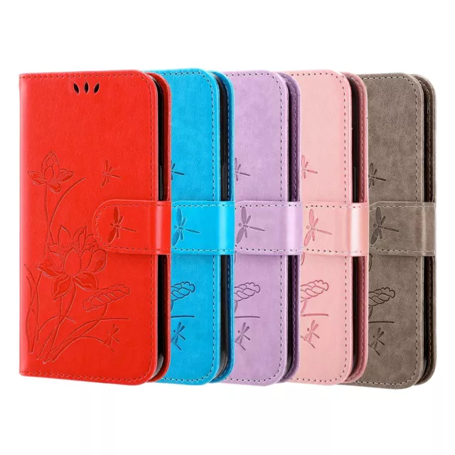 Schutz Handy Hülle Case Cover Klapp Tasche Blumen Muster Wallet Etuis 360 Grad