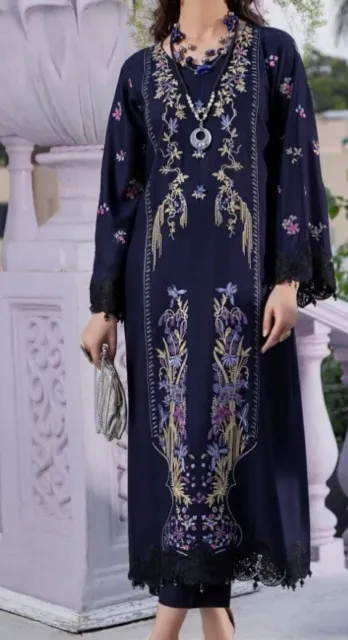 S.H Luxe Linen Designer Suit Pakistani Designer Maria B Asim Jofa Sana Safinaz