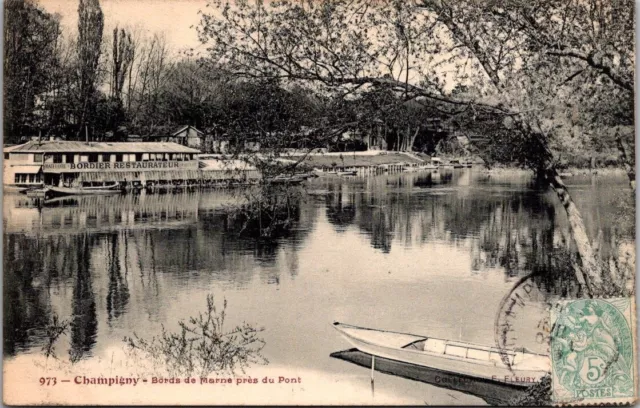 *47361 cpa Champigny - Bords de Marne, près du Pont