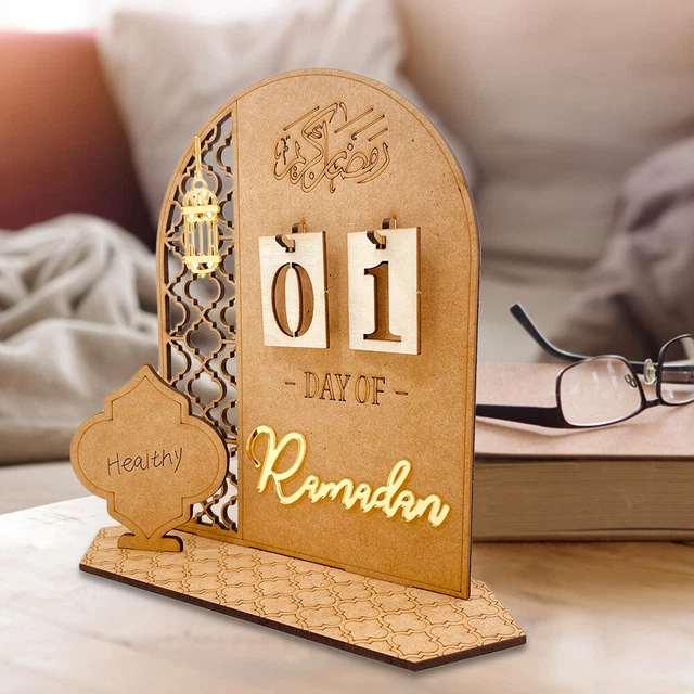 Calendario de Adviento Ramadán Hecho a Mano Calendario Creativo para Niños Regalos (A)