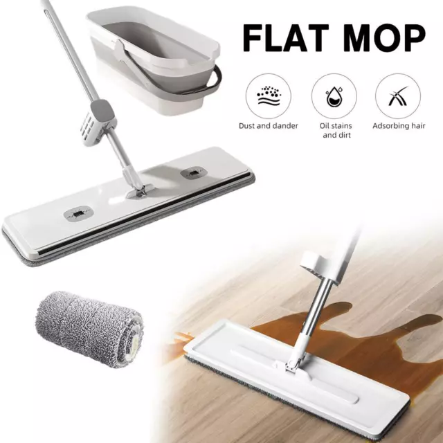 Lazy Person's Self-Washing Self Wringing Flat Mop with Microfiber Cleaning Clot,