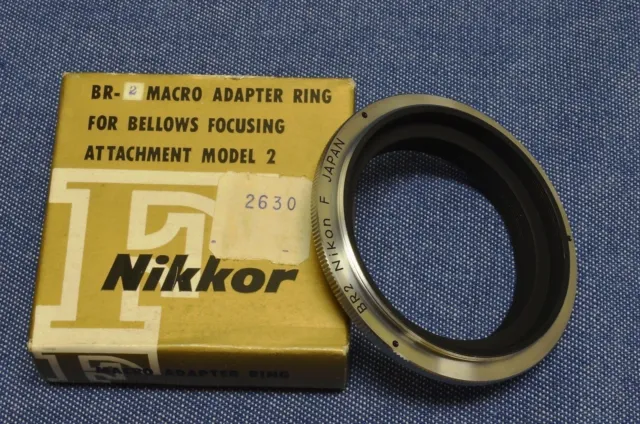 Vintage New in Box Nikon F JAPAN BR2 Closeup Reversing Ring f/PB 3 4 5 6 Bellows