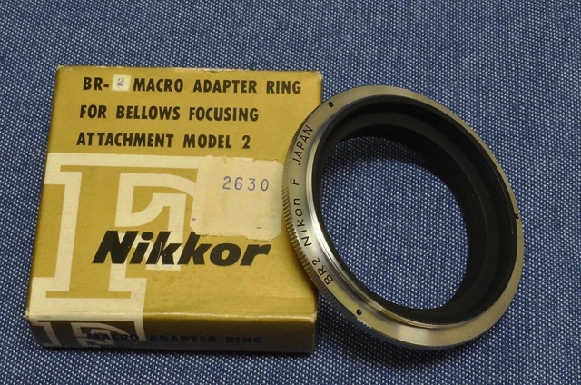 Vintage New in Box Nikon F JAPAN BR2 Closeup Reversing Ring f/PB 3 4 5 6 Bellows Vintage New in Box Nikon F JAPAN BR2 Closeup Reversing Ring f/PB 3 4 5 6 Bellows