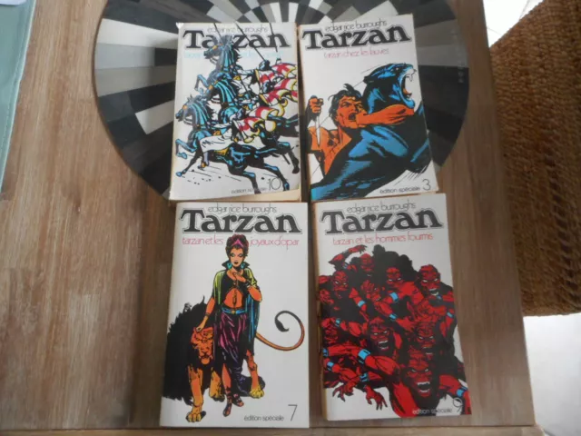 4 livres TARZAN  Edgar Rice Burroughs tomes 3/7/9/10