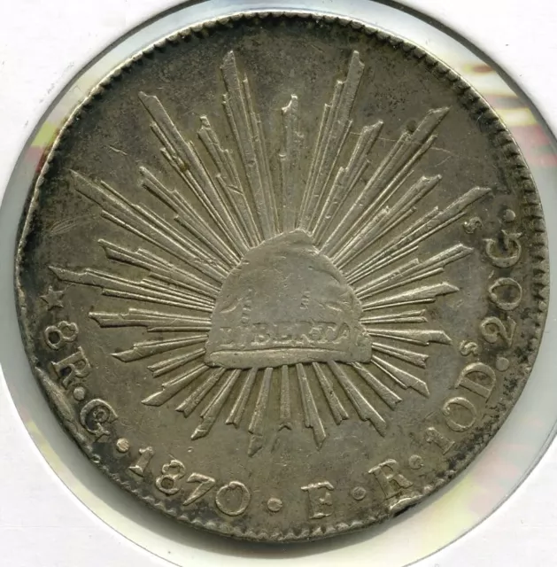 1870-Go Mexico Silver Coin 8 Reales Guanajuato - Republica Mexicana - H89