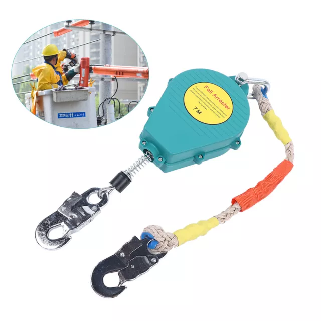 23FT Fall Protection Self-Retracting Lifeline Lanyard &Locking Hook Fall Arrest#