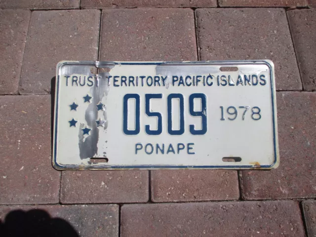 Trust Territory Pacific Islands PONAPE  1978 license plate  # 509