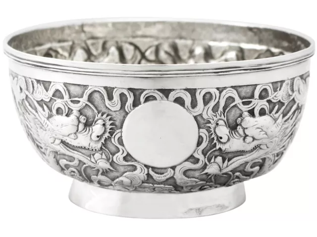 Antique Circa 1890 Chinese Export Silver Bowl