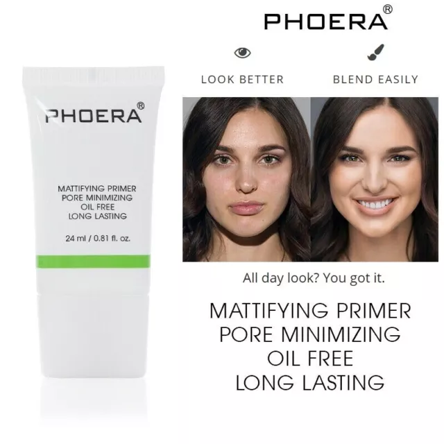 Phoera Face Primer Makeup Base Oil Control Moisturise Skin Liquid Foundation UK