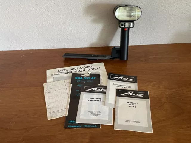 Metz SCA 300 System 32CT-7 Flash Strobe Unit G15 Power Griff PC sync cable 32 CT