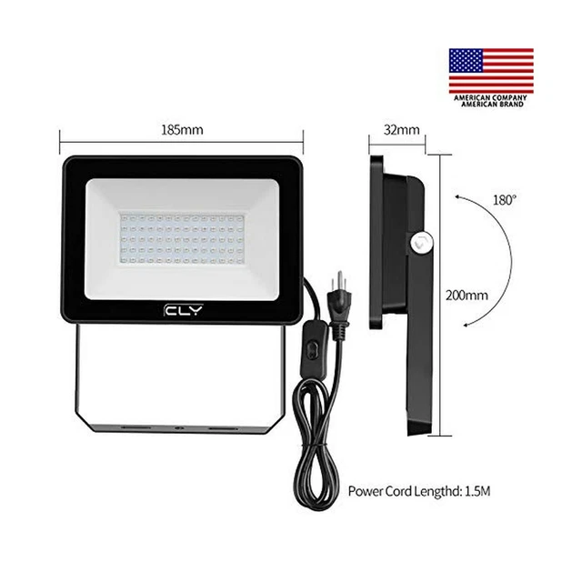 CLY 60W UV LED Schwarzlicht, UV Flutlicht mit US Stecker und Schalter, IP66 Wat... 2