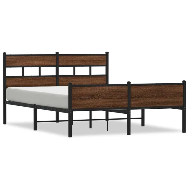BED FRAME WITHOUT Mattress Brown Oak 150x200 cm King Size Engineered