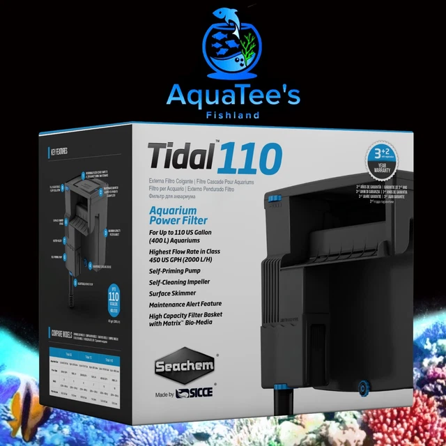 Seachem Tidal Power Filter 110 Made by SICCE Fish Tank Aquarium salt & Fresh