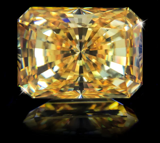 11 Ct Stupéfiant Émeraude Radiant Canari ♥ Haut Zircone Moissanite Simulant 16 X