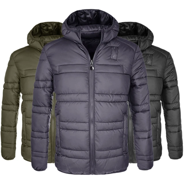 Giubbotto Uomo Giubbino Con Cappuccio Slim Fit Blu Nero Verde VEQUE