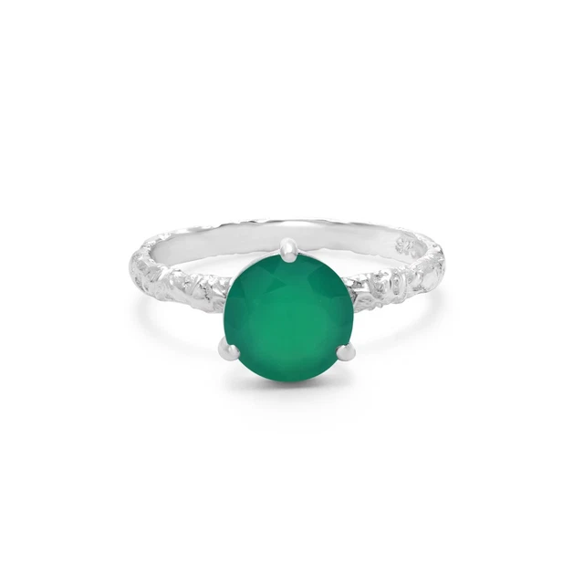 Bague Plaque Or 18K Avec Perle Et émeraude - Pierres 2x6 Mm - Bijoux Fantaisie élégante - Neuf Avec étiquettes