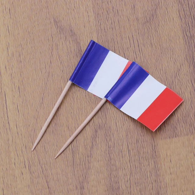 Cure-dents Drapeaux Europe - Lot De 100 - Piques à Cocktail, Décoration Cupcakes, Apéritif