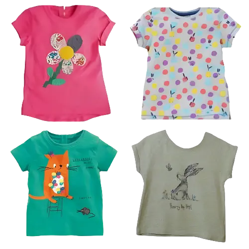 Next Girls Top T-Shirt Cat Bunny Spots Flower Summer Baby 3-6 6-9 BNWT