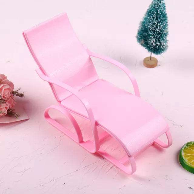 1Pc 1:6 Dollhouse Furniture Swim Foldable Deckchair Accessories Pink Be H* B  ZT