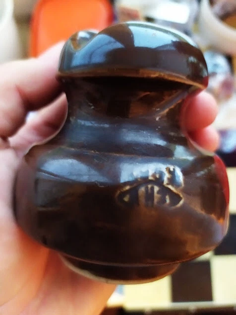 Vintage Soviet porcelain insulator Brown color,Mushroom shape,USSR