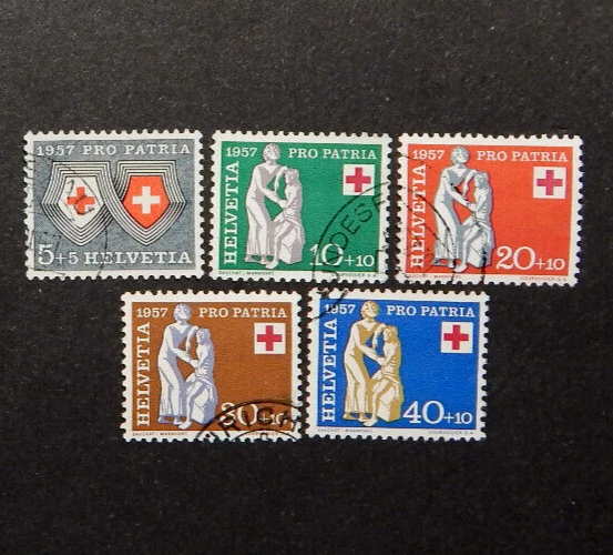 Schweiz:  Kompl. Satz Pro Patria 1957, MN 641-645, sauber gestempelt