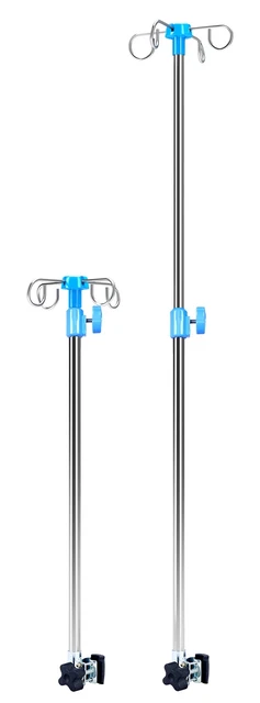 IV Poles Wheelchair Infusion Stand, 4 Reinforced Hooks & Solid Metal Base, IV Sn