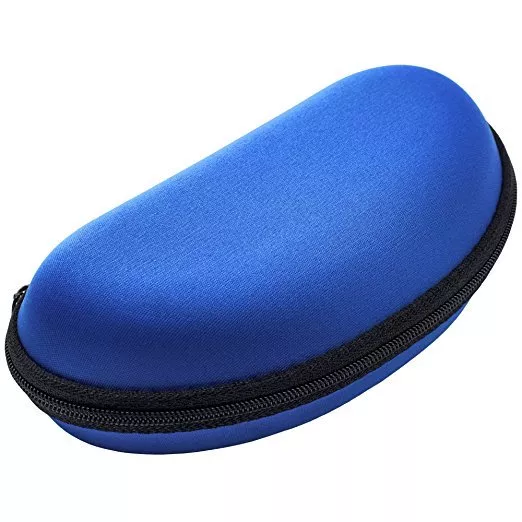 Custodia Astuccio Guscio Porta Occhiali Da Sole Semirigido Con Zip Blu hac