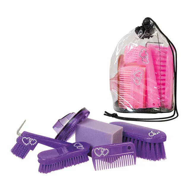 Weaver Youth Grooming Kit - Brushes, Hoof Pick, Curry, Mane Comb and Sponge
