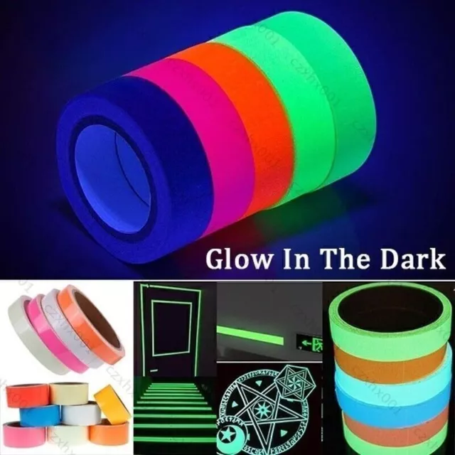 6x UV Leucht folie nachleuchtend neon fluoreszierend Leuchtband Klebe band