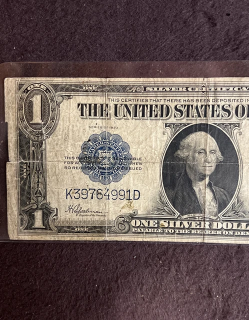 1923 Horse Blanket $1 Silver Certificate misaligned seal error