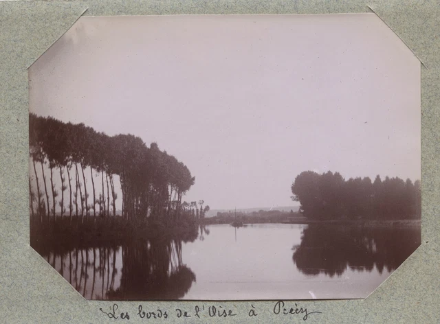 Precy-sur-Oise Les bords de l'Oise amateur photo citrate print circa 1900