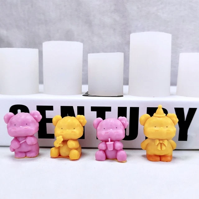 de savon Moule en silicone Moule de cire d'art 3D Moule de bougie d'ours mignon