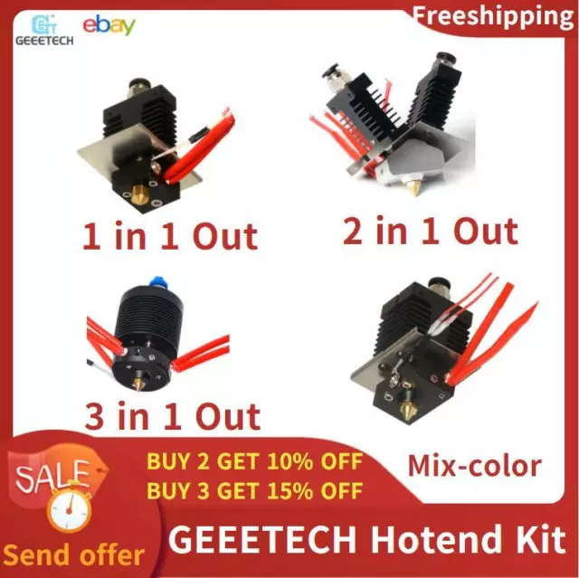 Geeetech Single/2colors/3colors Hotend Kit 0.4mm Nozzle A10 A30T A20 A10M A30M