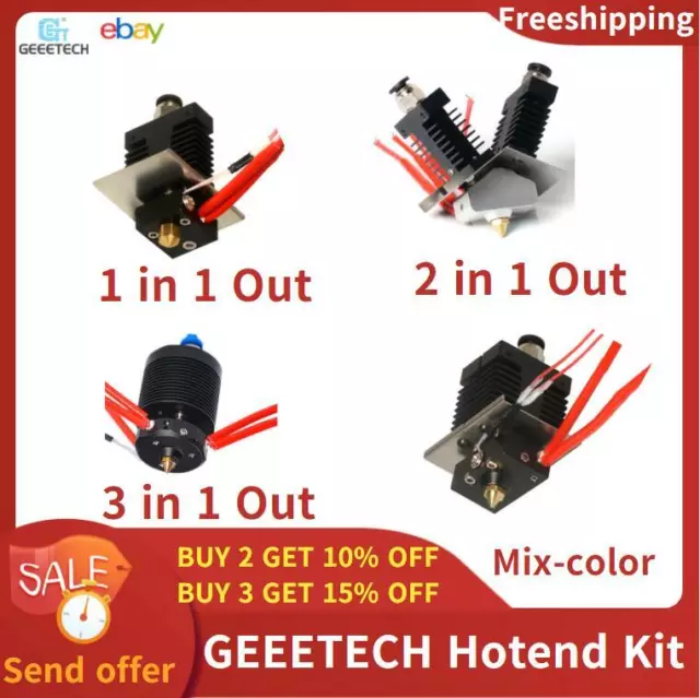 Geeetech Single/2colors/3colors Nozzle Hotend Kit 0.4mm A10 A30T A20 A10M A30M