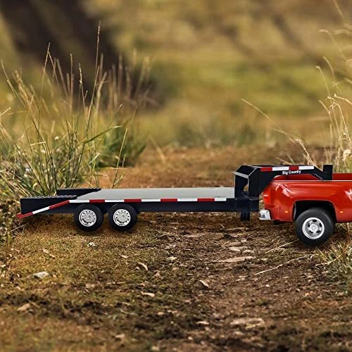 Big Country Toys Flatbed Trailer with Gooseneck Trailer Hitch Fun Add-On for