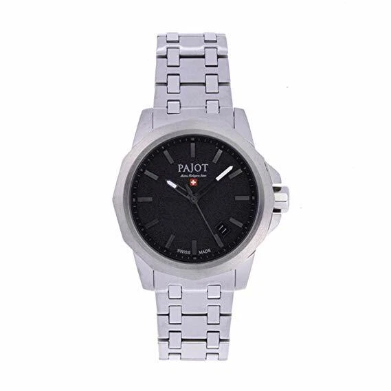 OROLOGIO UOMO PAJOT SKYWALK ACCIAIO,QUADRANTE NERO,40mm,MOVIMENTO